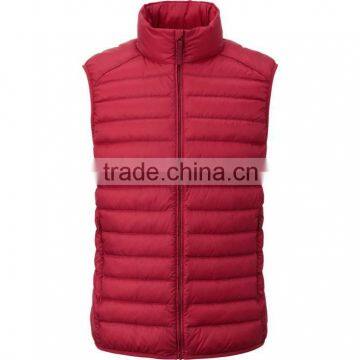 red color fashion 100% polyester down vest boys vest for winter