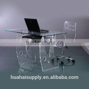 Fashionable design acrylic computer desk and chair set