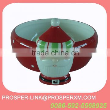 Christmas santa ceramic candy bowl wholesale