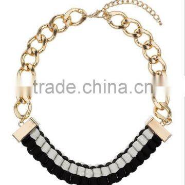 Fashion Wholesale Jewellry Retro Latest Design Punk Exaggerated Gold Plated Rope Statement Chain Necklace