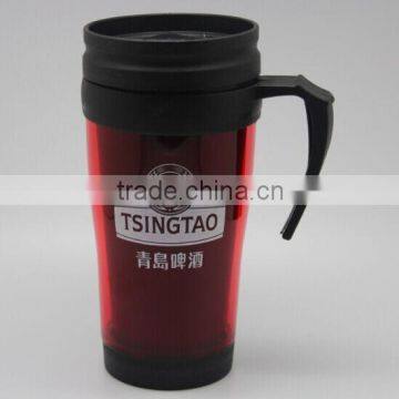 double wall plastic mug with handle