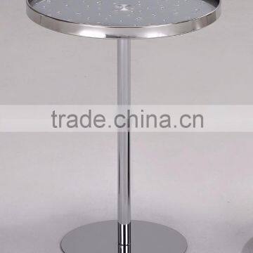 Metal glass snack table, side table, coffee table