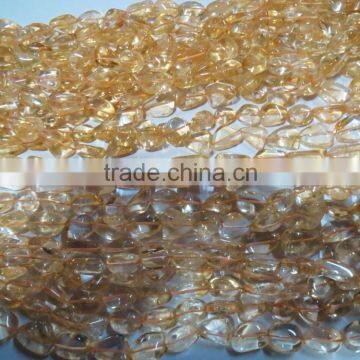 Natural Citrine smooth tumble beads