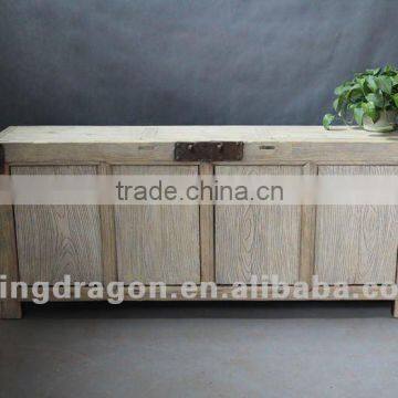 Chinese antique furniture elm wood shanxi white four door bedroom cabinet