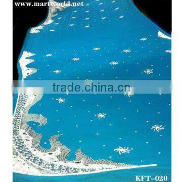 Blue Beaded Fabrics for Islamic Clothing(KFT-020)