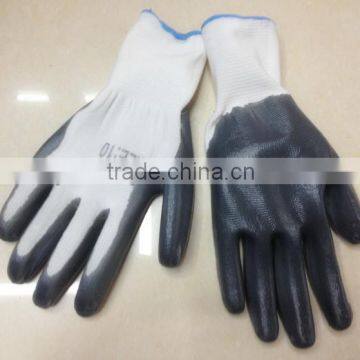 13G Nylon knitted Shell Nitrile Coated Working Glove