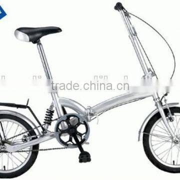 aluminum alloy frame single speed 16 inch folding bike with rear suspension