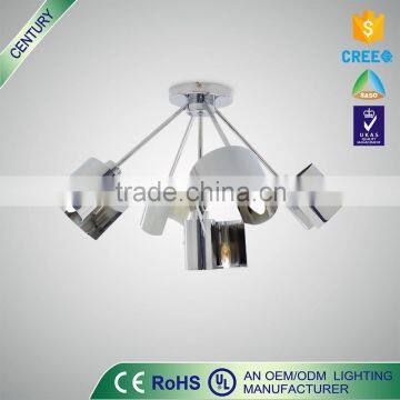 E14 5w Modern Art Unique Chrome iron metal ceiling lights