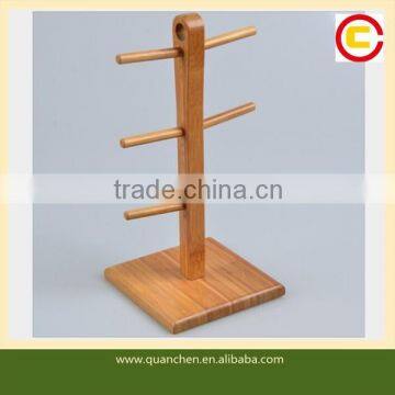 Domestic Bamboo Coffee Mug Rack for Kitchen