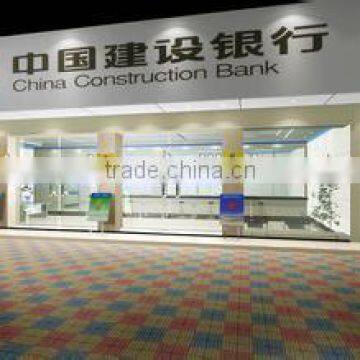 Bank laminated bullet proof glass window