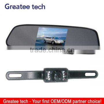 car rearview camera system with 4.3 inch mirror monitor