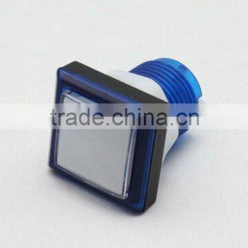 square 33mm blue plastic arcade game machine push button switch electric pushbutton switch with LED light