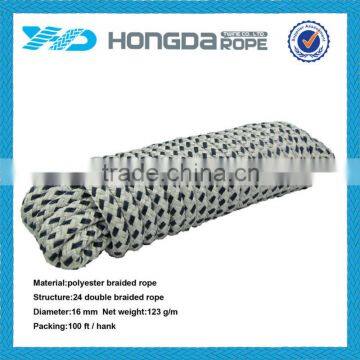 high quality 24 strand double braided polyester rope