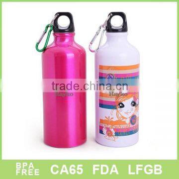 Colorfull cartoon design kids aluminium sports water bottle