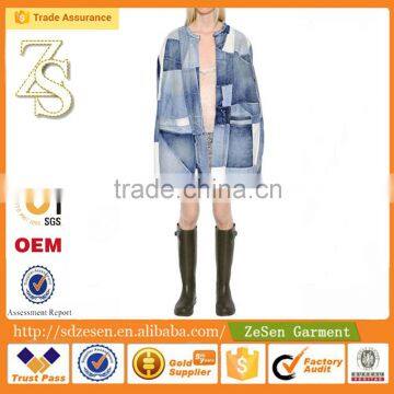 Made in China Designer Dress Used Clothing Winter Jacket With Denim Fabric For Woman