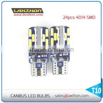 High Quality 16V T10 24 Pcs 4014 SMD Stable Current Canbus Led Auto Light photo-2