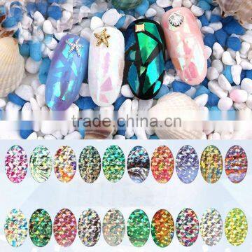 Factory New Design 3D Glass Slice Nail Art 4*7cm Aurora Laser Nail Art Sticker