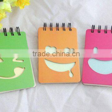 shape die cut double spiral mini cute journals A7