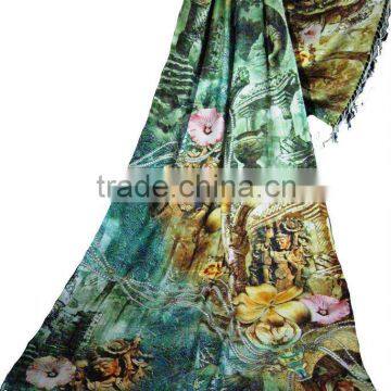 pure 100% viscose digital printed scarfs