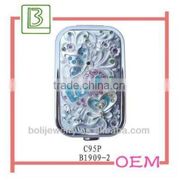 2013 hot sale love heart noble Metal Cosmetic Make Up Mirror For Women