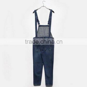 2015 Ladies women Denim Jumpsuit