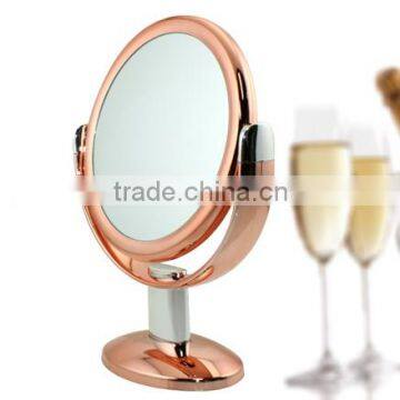Rose Gold Silver Chrome Stand Makeup Mirror 1x/10x Magnification photo-2