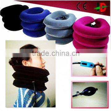 flannel inflatable cervical collar to reduce neck pain