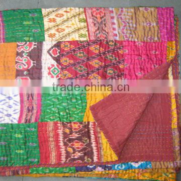 CheckOut~Our gorgeous collection of lovely Vintage Silk Patola Kantha Quilts~Source directly from factory in INDIA