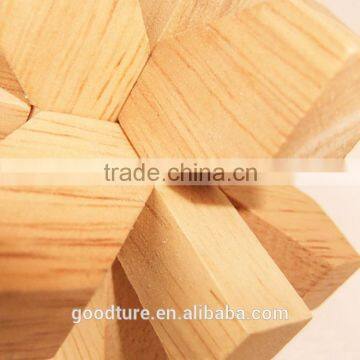 2015 Hot Sale Wooden IQ Intelligent PuzzleKongming Lock Brain Teaser Plum Blossom photo-3