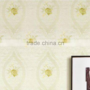 polyester non-woven compound metallic foil wallpaper flower rose wallpaper glitter fabric wallpaper