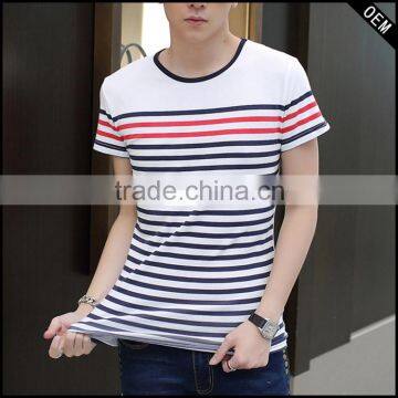 fancy men t-shirt stripe t-shirt and men fashion t-shirt made in china factory