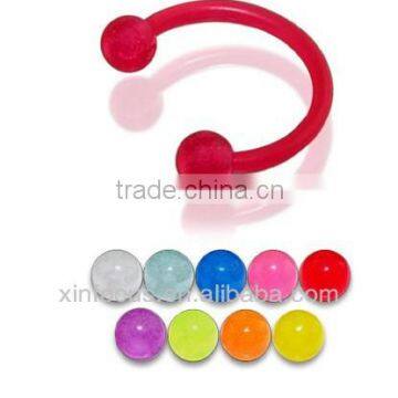 Bioflex Circular Barbell with 3MM UV Glow in the Dark Ball Piercing jewelry body piercing jewelry