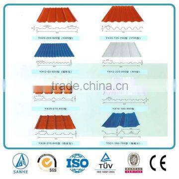 PE painted corrugated steel roof tile