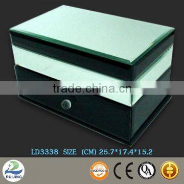 Modern Black Mirrored Jewelry Box