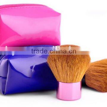 PU leather bag 22mm diameter metal make up powder face brush