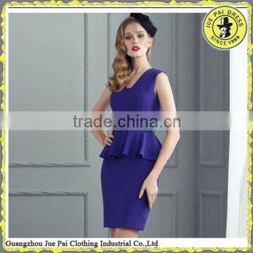 Sexy Slim One-piece Summer Purple Formal Ladies Suit With Belt