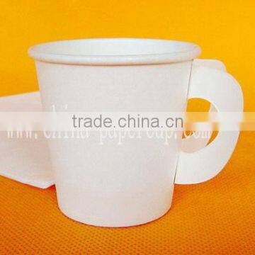 8oz cutstomer LOGO printed cheap hot drink paper cup with handle and lid