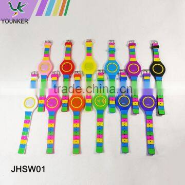 2016 Fashion Touch Screen LED Silicone Watch, Rainbow Band Led Silicone Watch