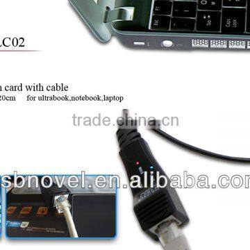 Blak High Speed 480Mbps USB2.0 Lan Card With Cable,with Led Light photo-5