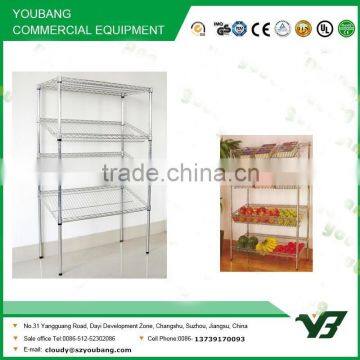 2015 hot sell NSF 48x14 inch light duty 4 layer chrome slant shelf, magazine shelf (YB-WS015)