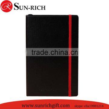 Custom A5 promotion leather notebook with elastic band in China