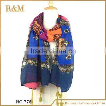 Turkish Printed Pattern fashionable chiffon scarf