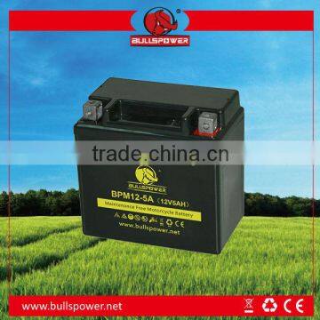 dry motorcycle battery 12v 5ah battery sub-gel sealed maintenance free batterise BPM12-5