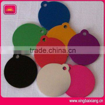 colorful aluminium blank round pet charms