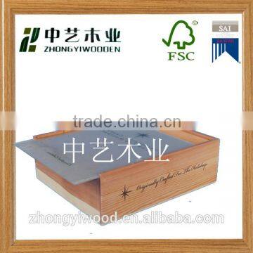 Hot sale natural color environmental protection wooden wine box