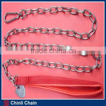 Ordinary Dog lead With Nylon Handle/PVC Handle ,High Test twist link for dog chain