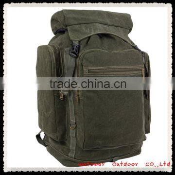 Sports outdoor travelling canvas backpack wholesale