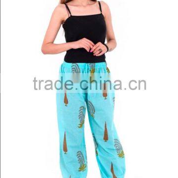 Indian Hand Block Printed Baggy Trouser Harem Pants For Women