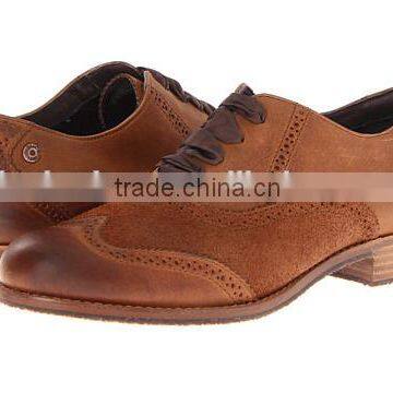 Latest Model Wood Sole Suede Leather Men Brogue Shoes Lace up Men Casual Dress Shoes Men Hand-made Formal Shoes photo-3