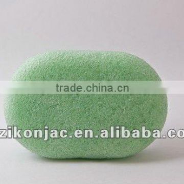 Green Tea Oval Natural Konjac Sponge